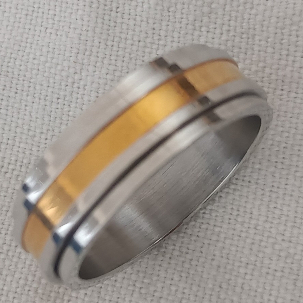 Silver and Gold Band Ring